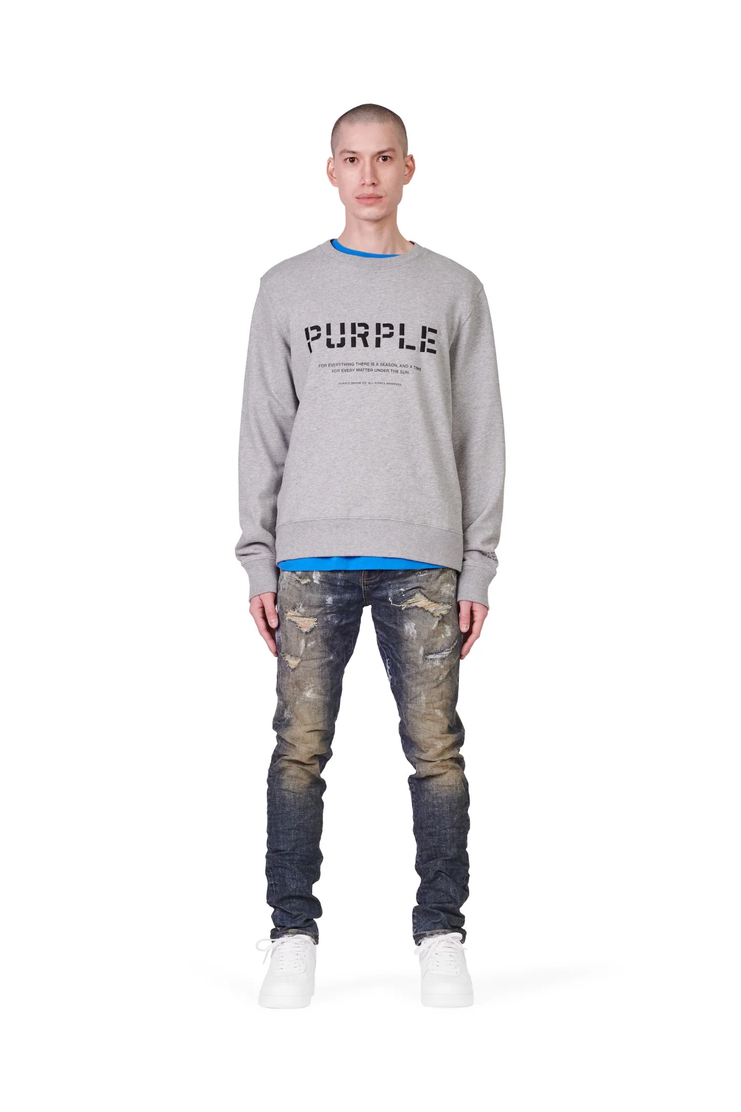 Purple Brand P002 MID RISE SLIM JEAN - Vintage Dirty White Paint