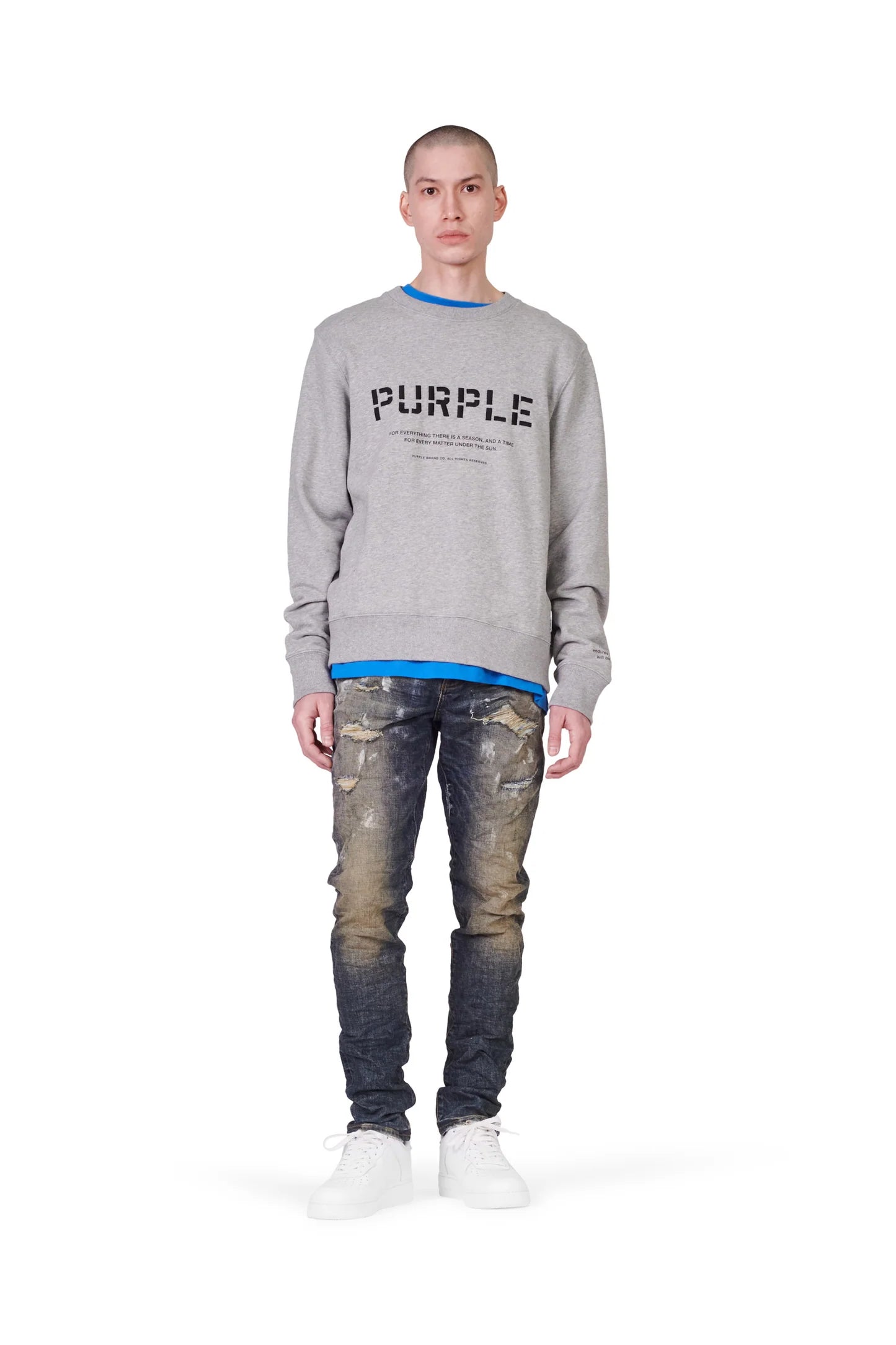 Purple Brand P002 MID RISE SLIM JEAN - Vintage Dirty White Paint