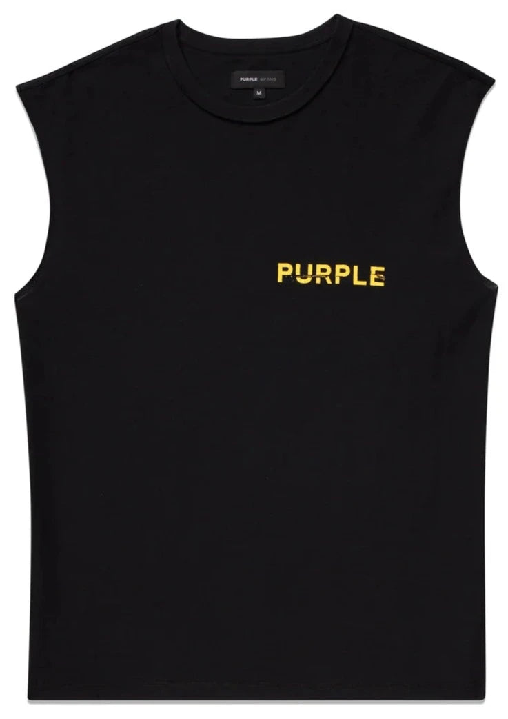 Purple Brand Newsprint Black/Yellow Tank Top