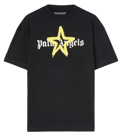 Palm Angels Star Sprayed T-Shirt Black/Yellow