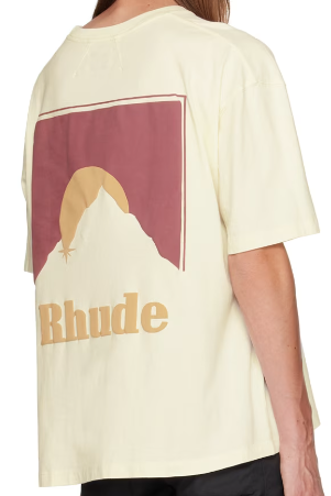 RHUDE Off-White Printed Sunset Hill T-Shirt