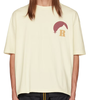 RHUDE Off-White Printed Sunset Hill T-Shirt