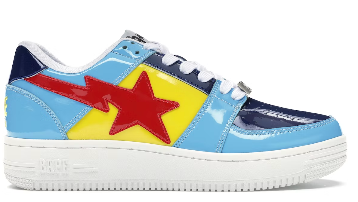 Bathing Ape Bape Sta Low Color Block Yellow Navy Baby Blue USED