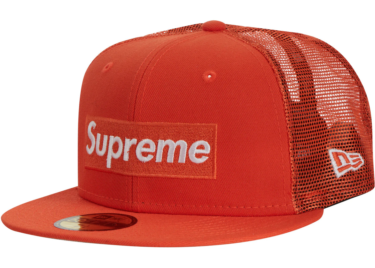 Supreme Box Logo Mesh Back New Era Hat (SS23) Orange