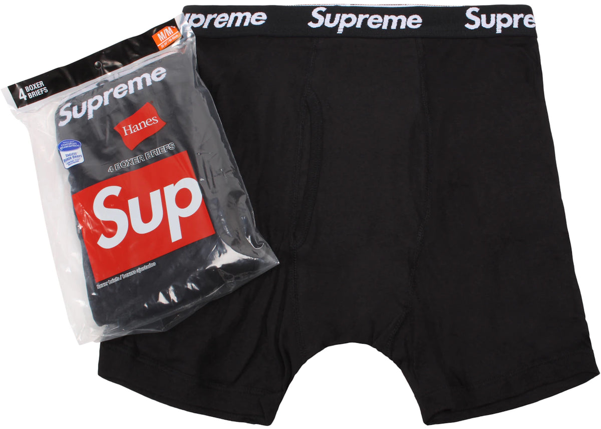 Supreme Hanes Boxer Briefs (4 Pack) Black