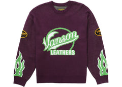 Supreme Vanson Leathers Sweater Purple