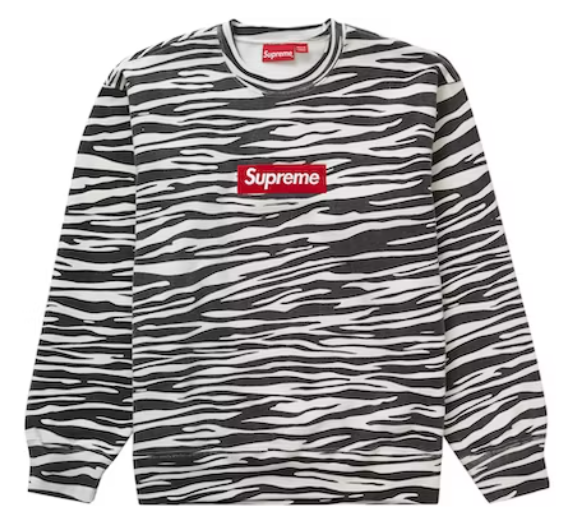 Supreme Box Logo Crewneck (FW22) Zebra