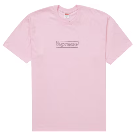 Supreme KAWS Chalk Logo Tee Light Pink