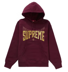 Supreme Rhinestone Shadow Hooded Sweatshirt Burgundy