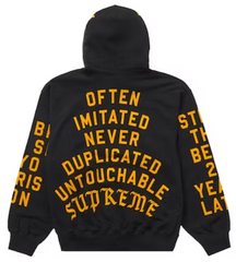 Supreme Team Flocked Hooded Sweatshirt Black