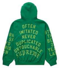 Supreme Team Flocked Hooded Sweatshirt Green