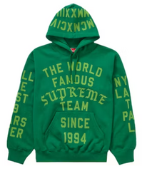 Supreme Team Flocked Hooded Sweatshirt Green