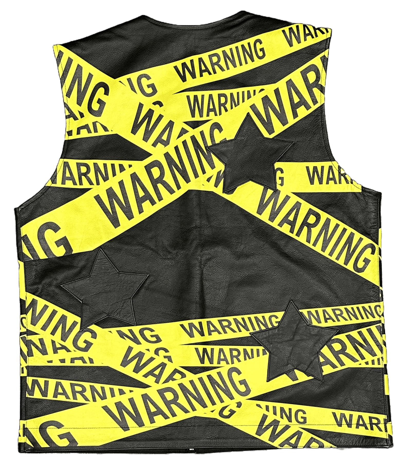 Metstar Caution Tape Leather Vest