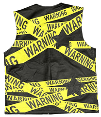 Metstar Caution Tape Leather Vest