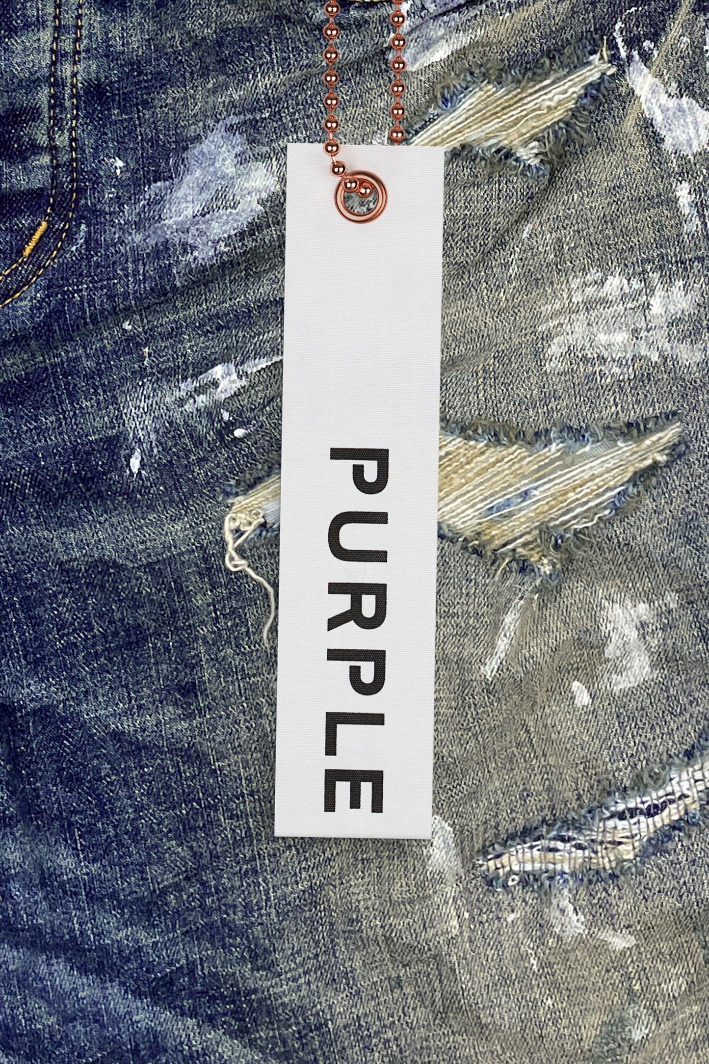 Purple Brand P002 MID RISE SLIM JEAN - Vintage Dirty White Paint