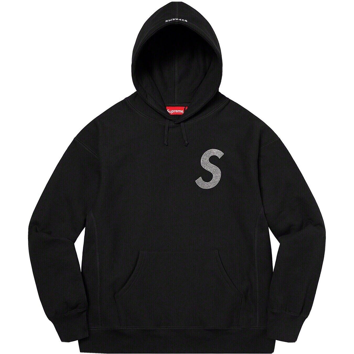 Supreme Swarovski S Logo Hooded Sweatshirt Black