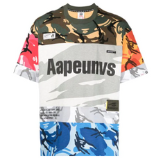 AAPE MULTI CAMO BLUE ORANGE BAPE TEE A BATHING APE