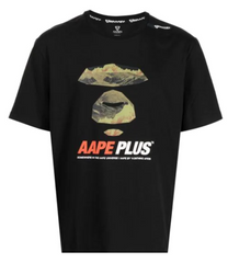 AAPE camo aape face black tee bape BY A BATHING APE