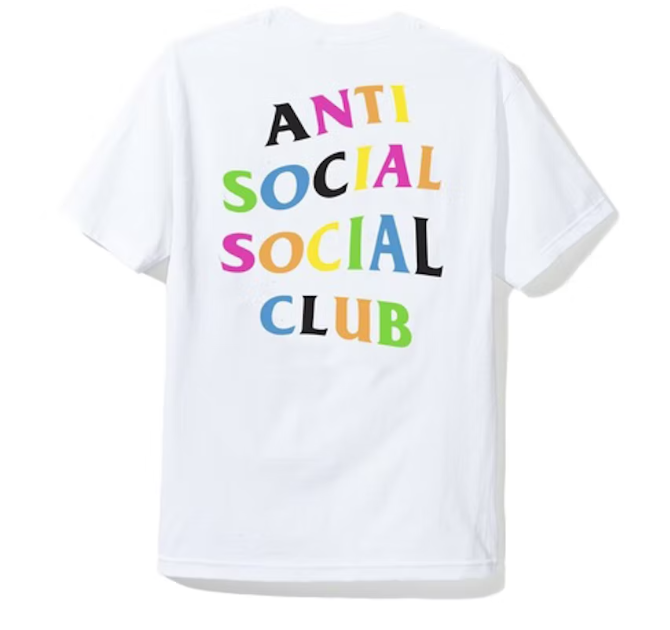 Anti Social Social Club Rainbow Logo Tee White