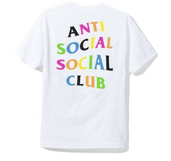 Anti Social Social Club Rainbow Logo Tee White