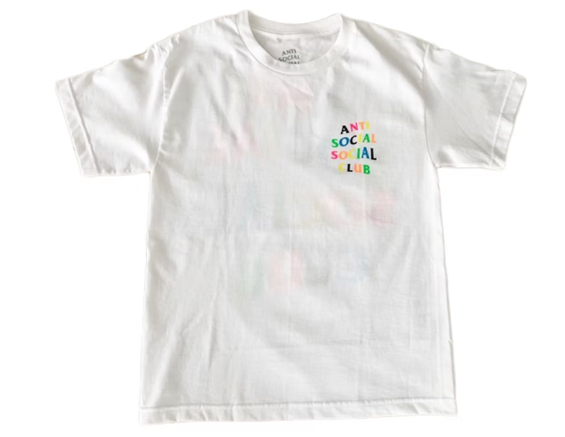 Anti Social Social Club Rainbow Logo Tee White