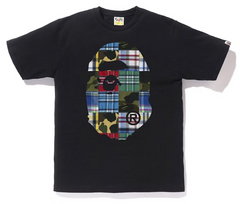 BAPE Patchwork Big Ape Head Tee Black