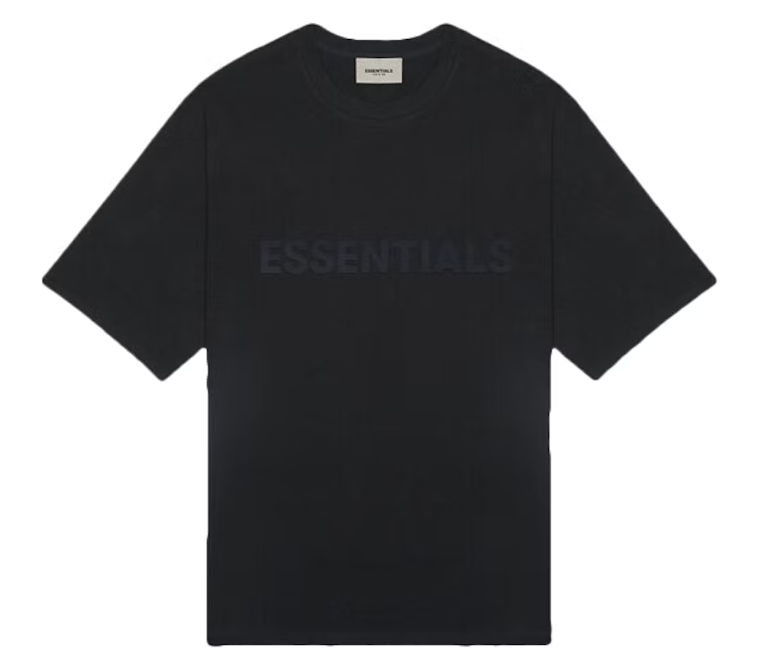 Fear of God Essentials Boxy T-Shirt Applique Logo Limo/Black Front Logo