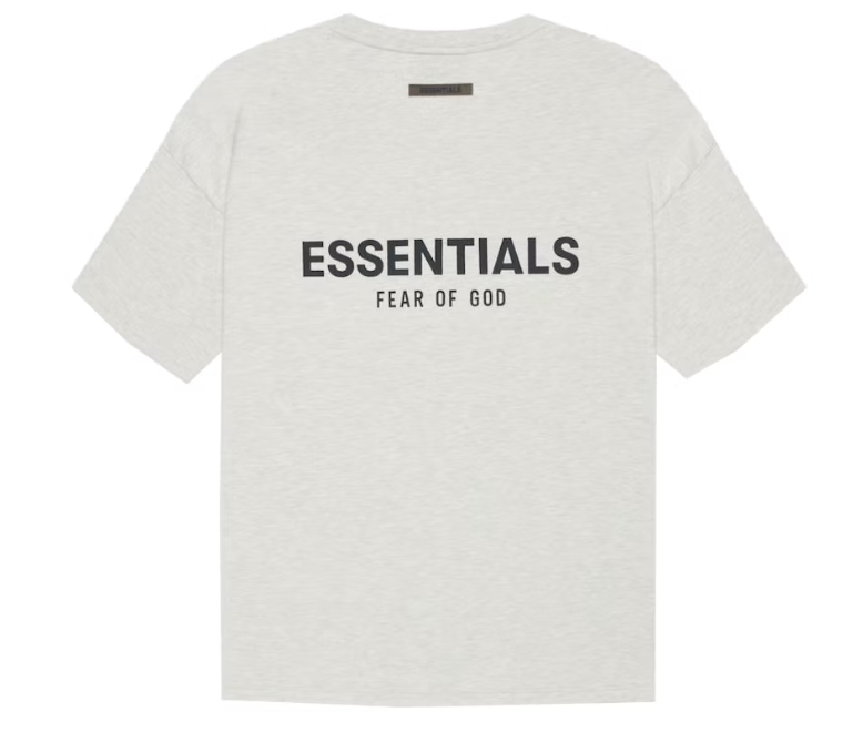 Fear of God Essentials T-shirt Light Heather Oatmeal Back Logo