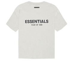 Fear of God Essentials T-shirt Light Heather Oatmeal Back Logo