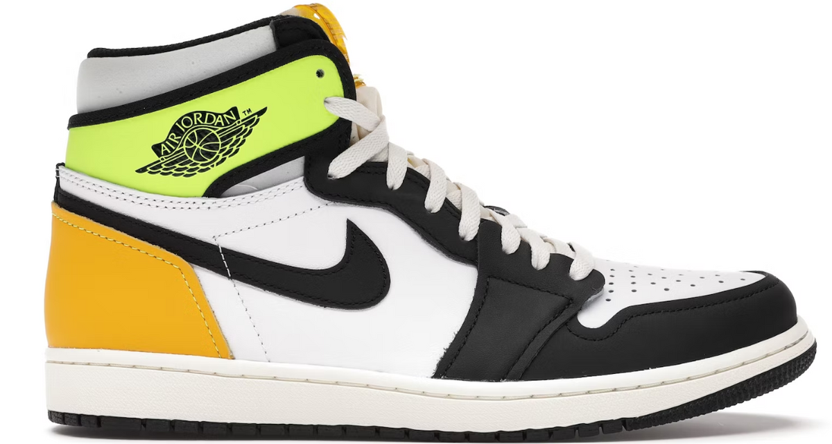 Jordan 1 Retro High White Black Volt University Gold