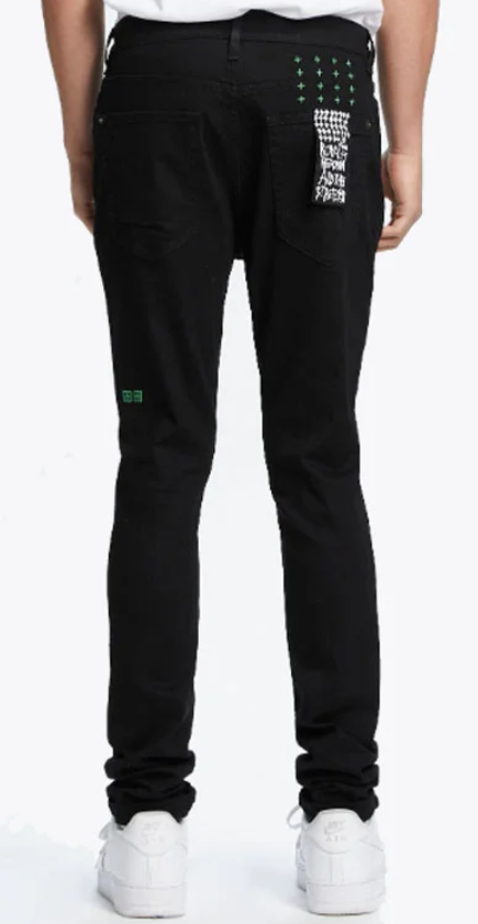 KSUBI Black Van Winkle Neon Jeans