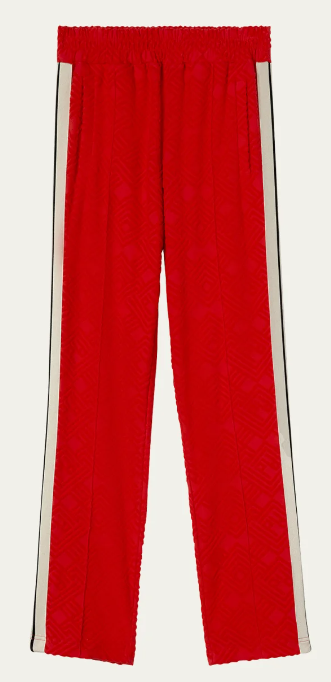 Palm Angels Men's Monogram Terry Side-Stripe Track Pants