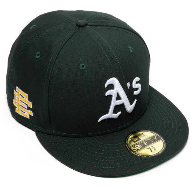 NEW ERA X ERIC EMANUEL OAKLAND ATHLETIC FITTED HAT (DARK GREEN)