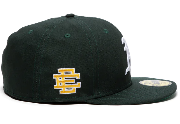 NEW ERA X ERIC EMANUEL OAKLAND ATHLETIC FITTED HAT (DARK GREEN)