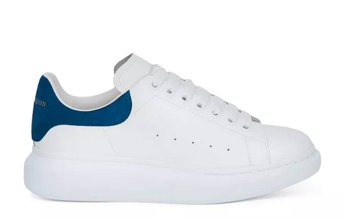 Alexander Mcqueen Larry Leather Sneaker White Paris Blue