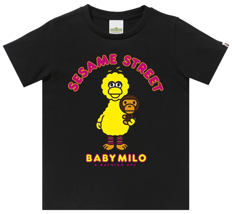 BAPE x Sesame Street Milo And Big Bird Tee 'Black'