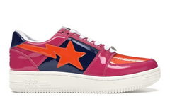 A Bathing Ape Bape Sta Low Color Block Pink Orange Navy USED