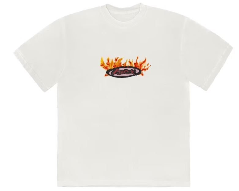 Travis Scott Cactus Jack Flame T-shirt Cream