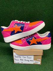 A Bathing Ape Bape Sta Low Color Block Pink Orange Navy USED