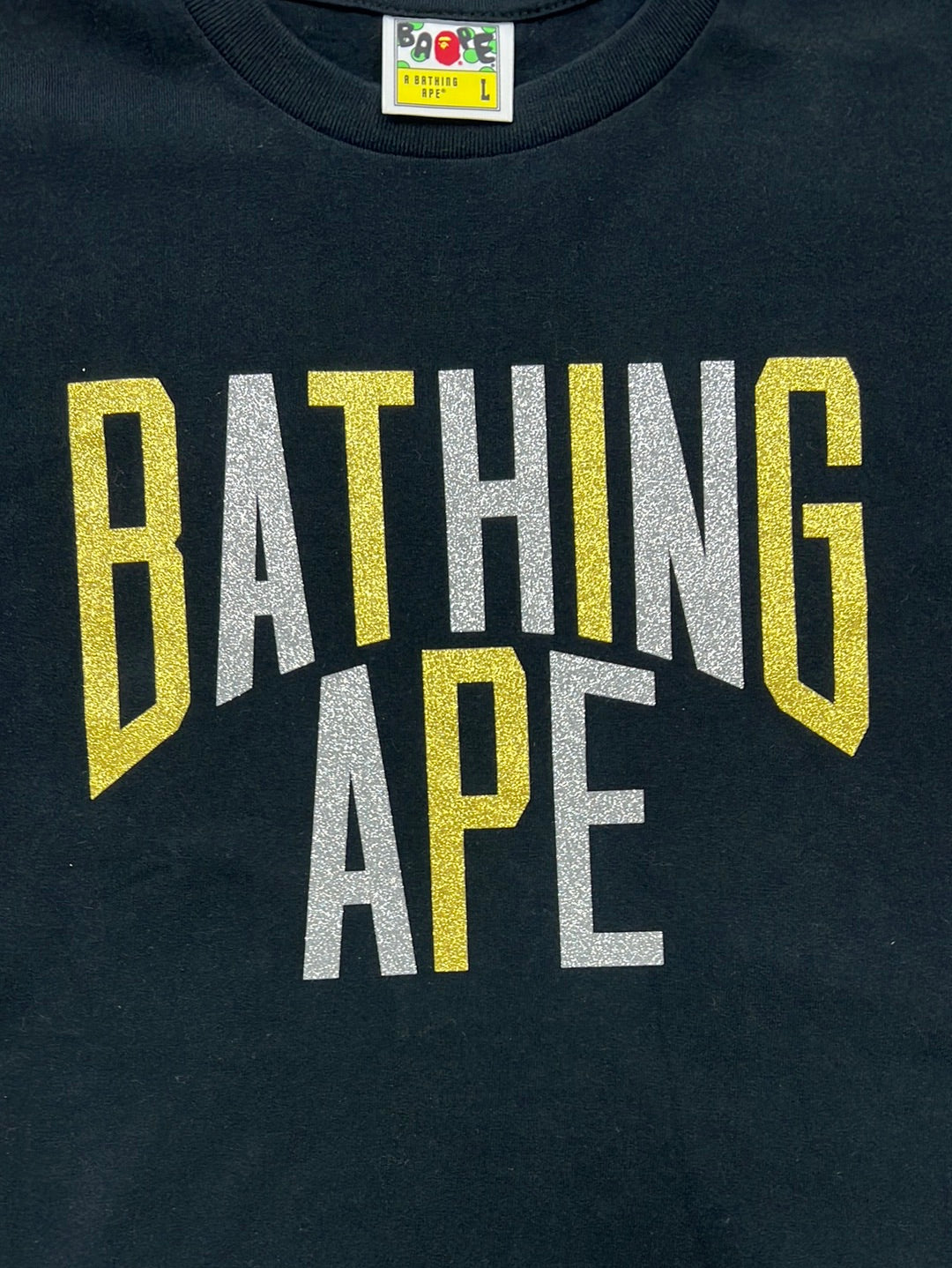 Bape Silver Gold Glitter NYC tee