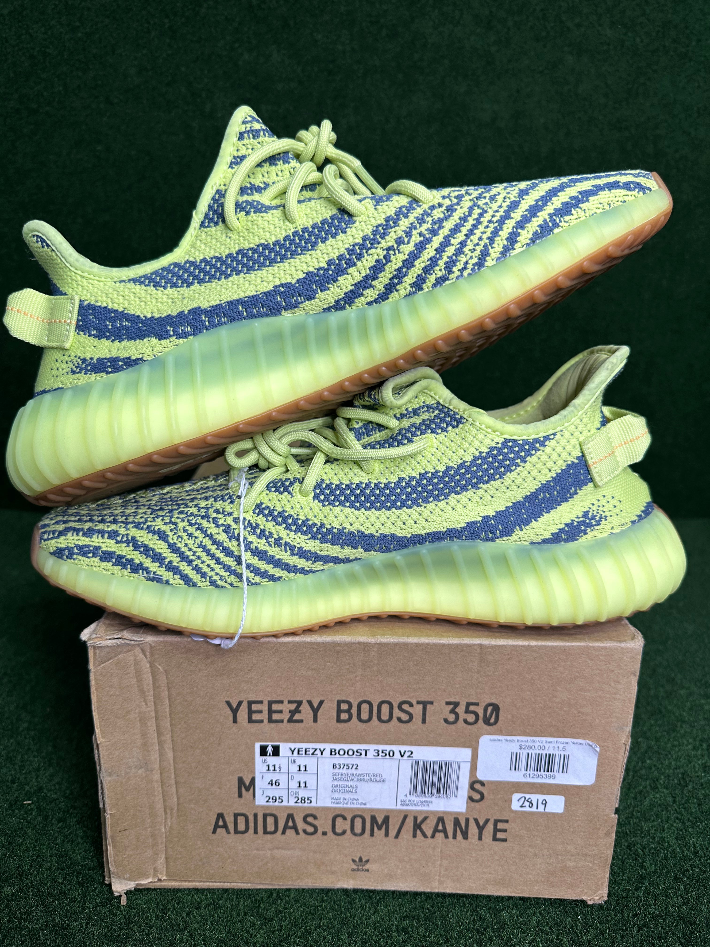 adidas Yeezy Boost 350 V2 Semi Frozen Yellow USED