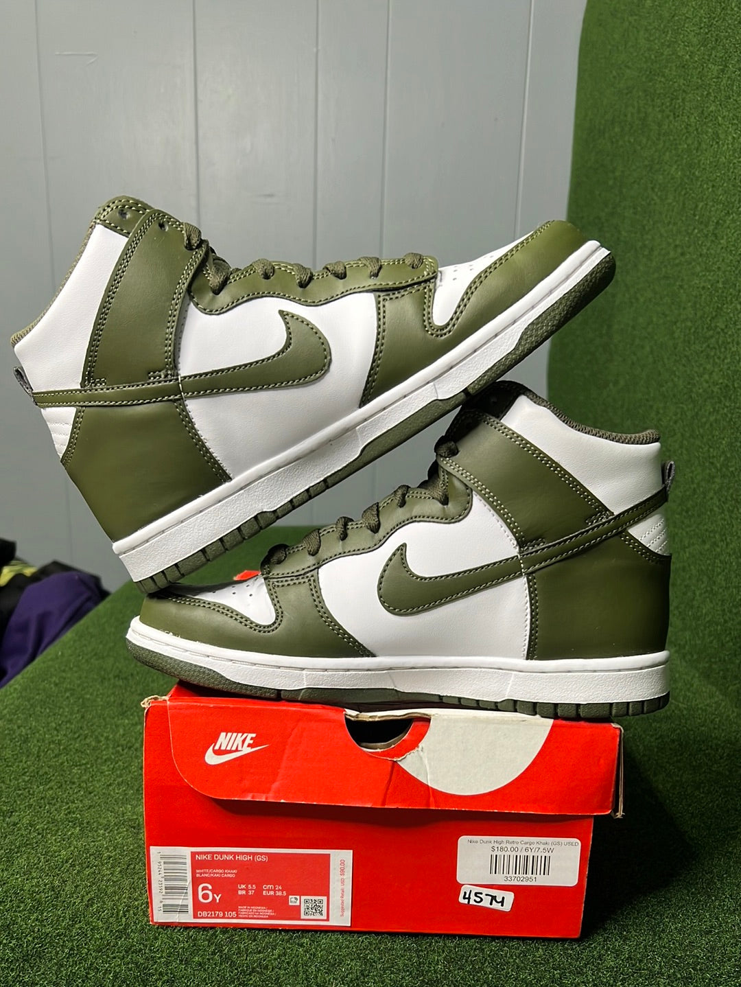 Nike Dunk High Retro Cargo Khaki (GS) USED