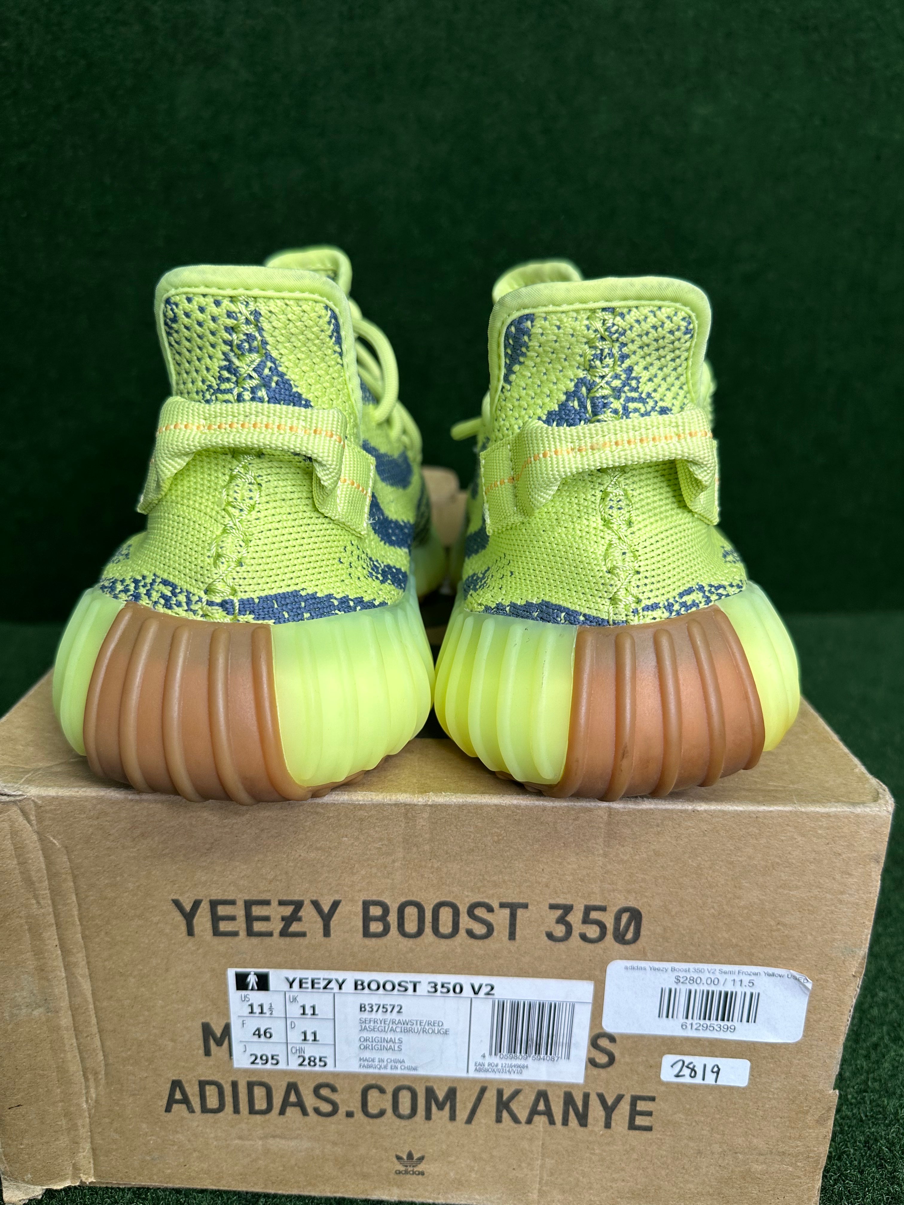 adidas Yeezy Boost 350 V2 Semi Frozen Yellow USED