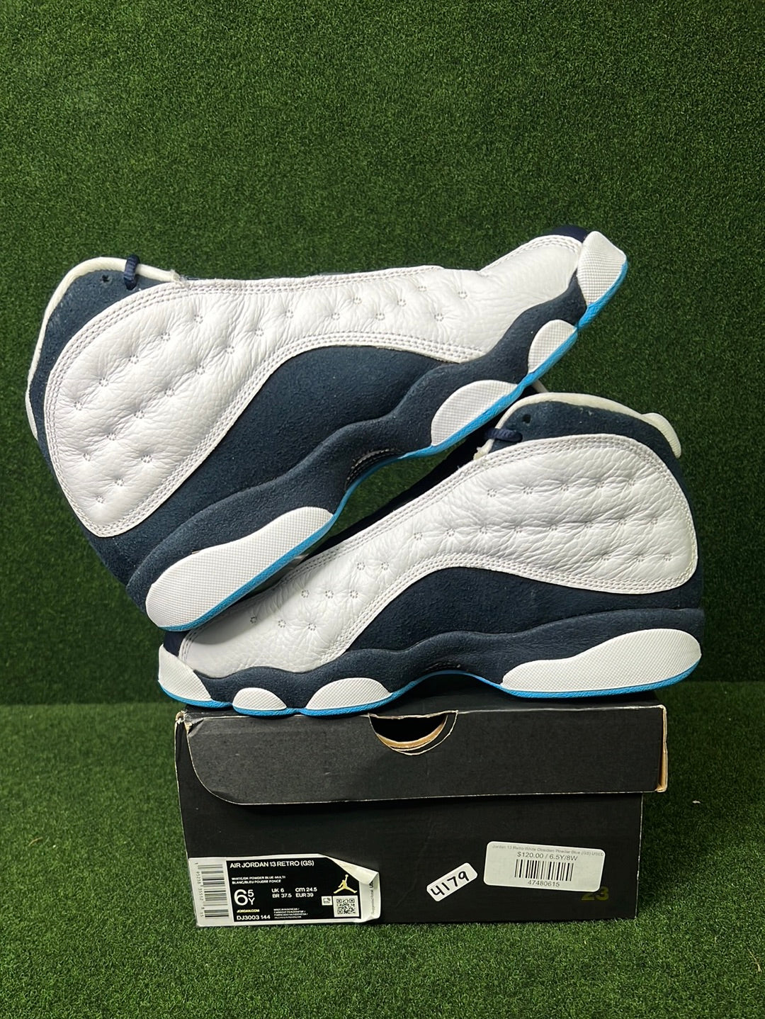 Jordan 13 Retro White Obsidian Powder Blue (GS) USED