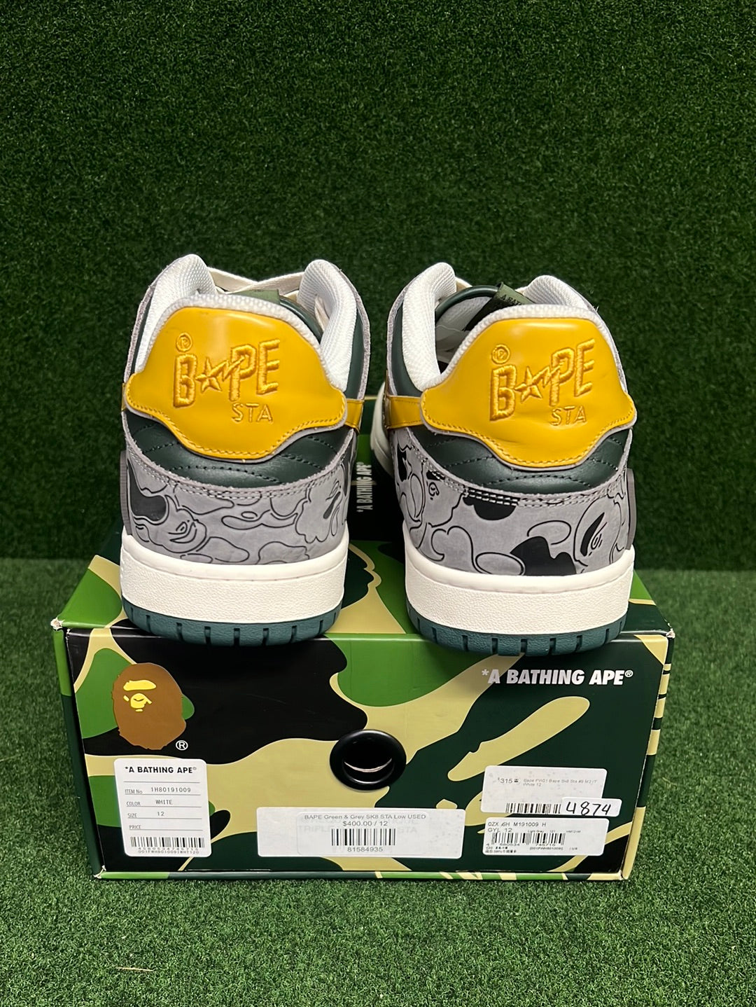 BAPE Green & Grey SK8 STA Low USED