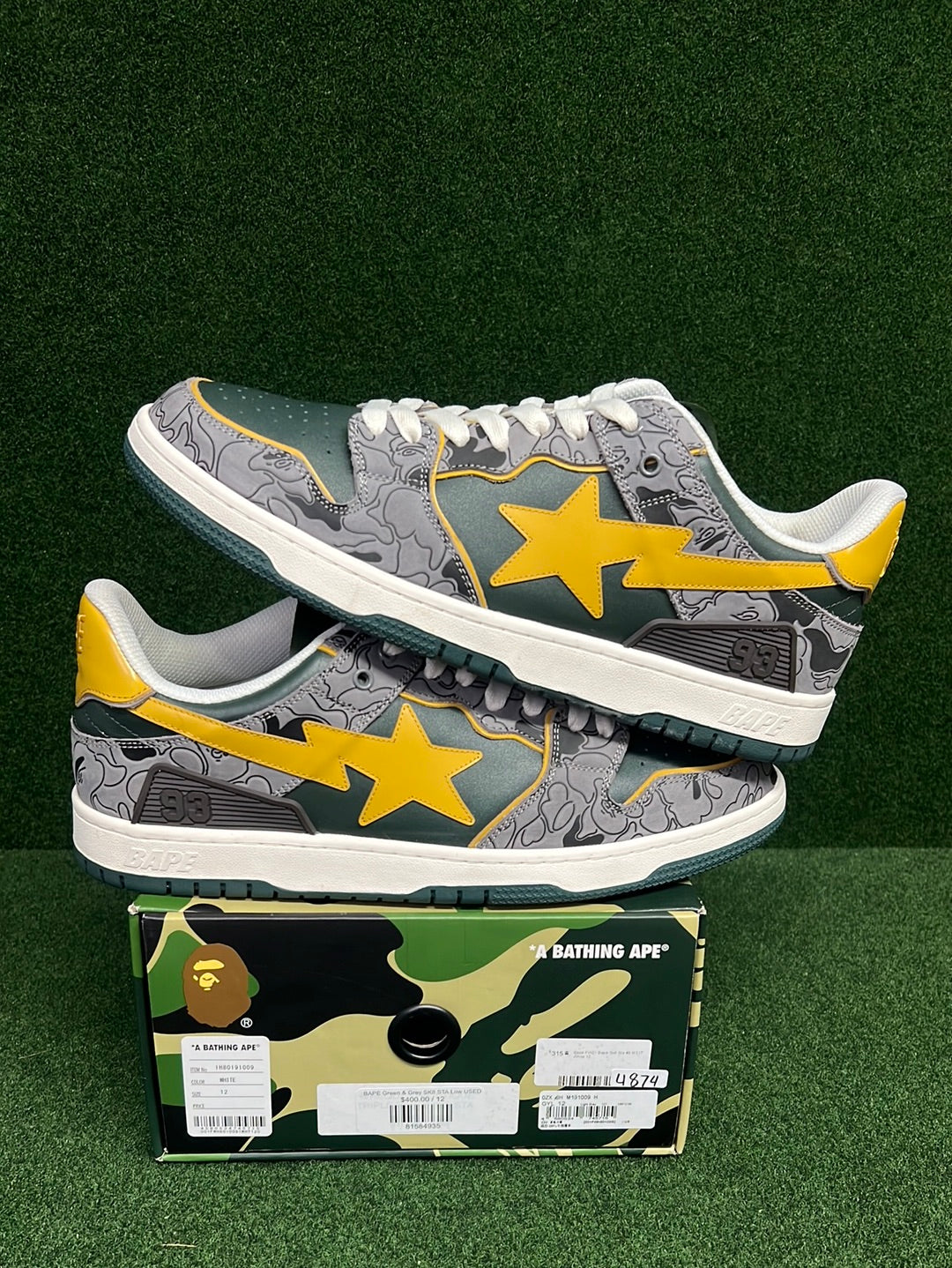 BAPE Green & Grey SK8 STA Low USED