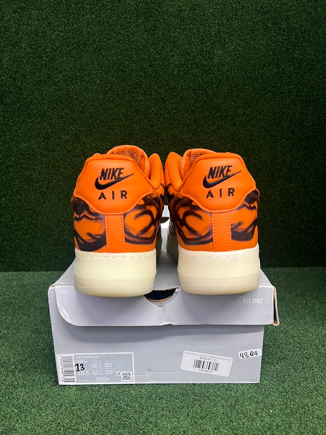 Nike Air Force 1 Low Orange Skeleton Halloween (2020) USED