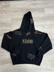 Pleasures Black Embroidered Quotes Hoodie