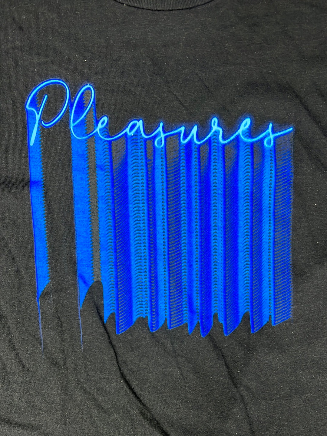 Pleasures Black Blue Strobe Logo Tee