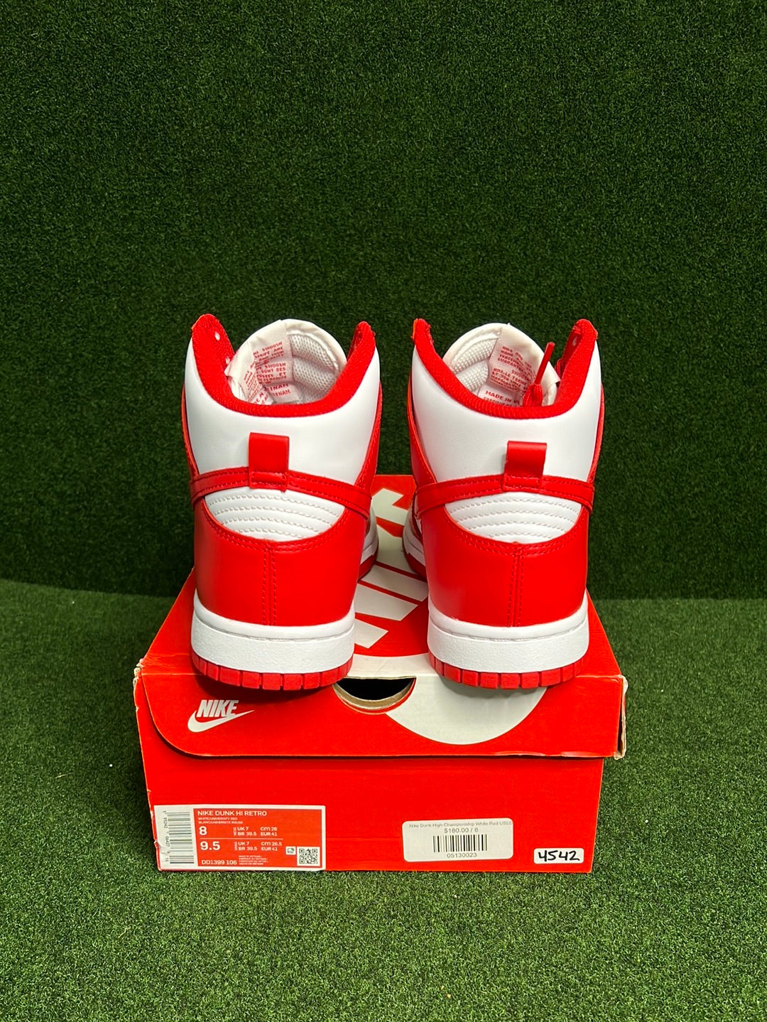 Nike Dunk High Championship White Red USED